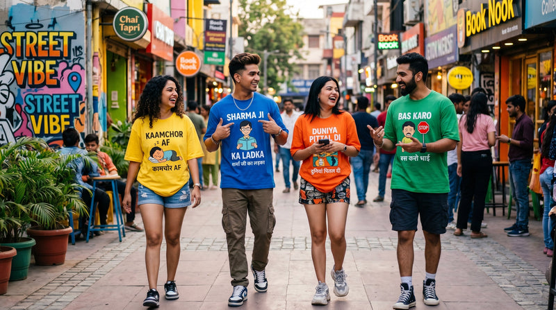 Gen Z Desi Meme Tees — Indian Internet Culture Clothing