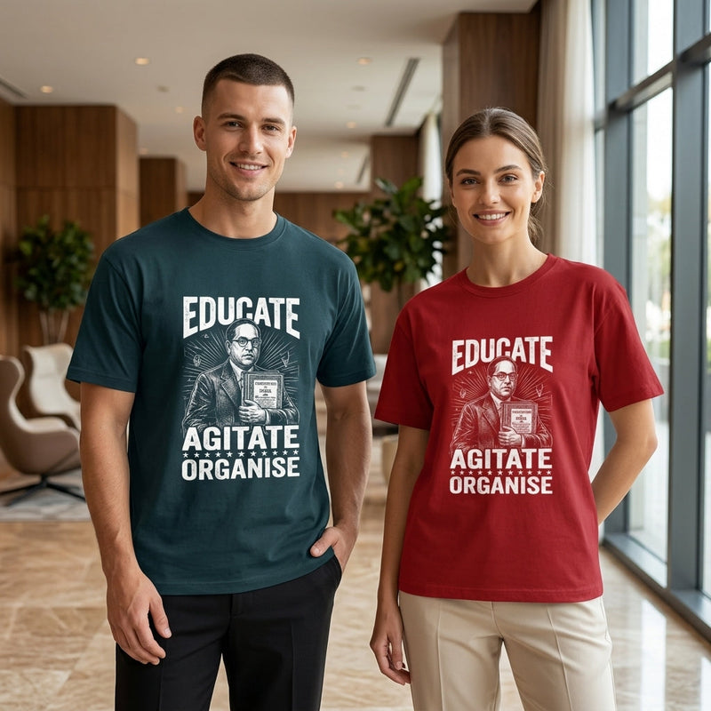 Educate Agitate Organise — Ambedkar Constitution B&W Collection